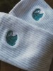 Skarpetki z haftem białe z falą wakacje ocean unisex