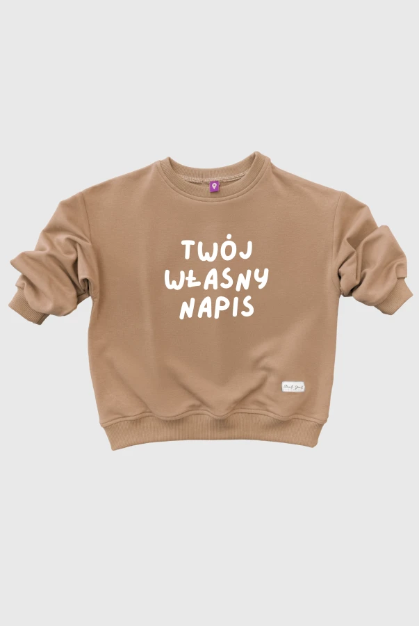 Bluza dziecięca personalizowana TWÓJ NAPIS w opcji matchy matchy mama dziecko w kolorze kawowym wpisz swój napis