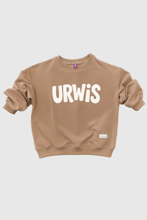 bluza dziecięca URWIS kawowa – brązowa, bawełniana, oversize
