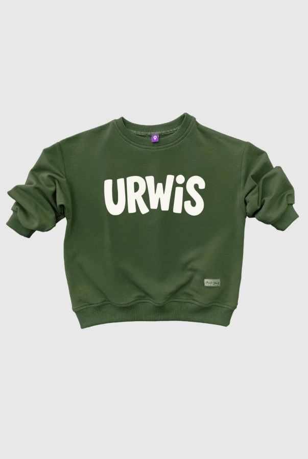bluza URWIS dla dziecka – kolor zgaszona zieleń, certyfikat OEKO-TEX