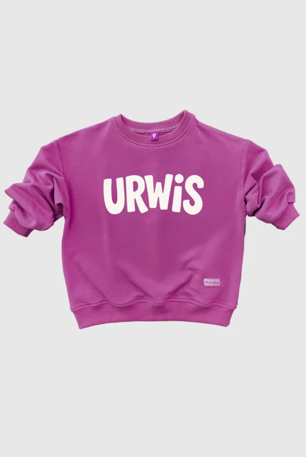 bluza dziecięca URWIS magenta – oversize, bawełna, polska produkcja