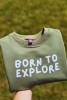 Bluza dziecięca Born to Explore w kolorze zielonym oversize