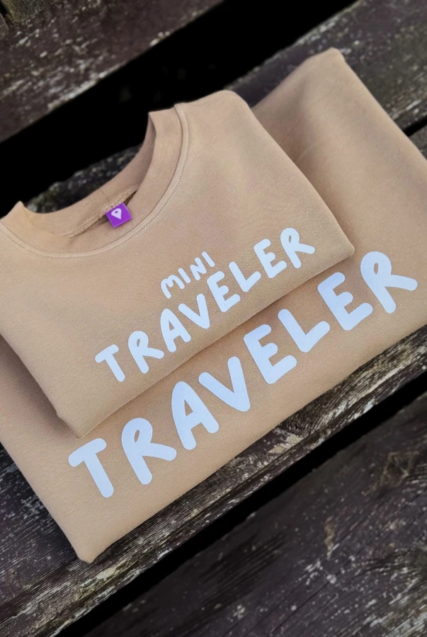 Podróżnicze bluzy dla rodzica i dziecka – zestaw matchy TRAVELER