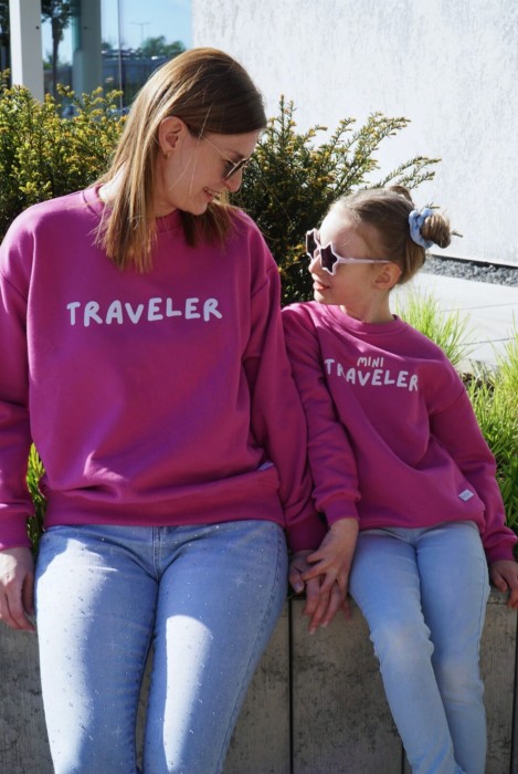 Bluzy matchy matchy dla mamy i córki wybierz swoje napisy w kolorze magenta
