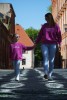 Bluzy damska i dziecięca matchy matchy dla mamy i córki w kolorze magenta wybierz swój napis
