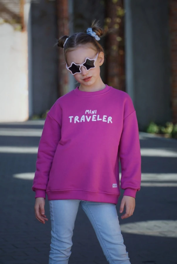 Bluza dziecięca Mini Traveler dla małego podróżnika rodzinne podróżowanie po świecie krój oversize różne kolory