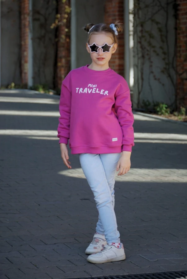 Bluza dziecięca dla dziewczynki Mini Traveler pasująca do bluzy mamy matchy matchy