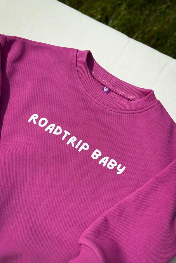 Bluza różowa dla dziecka oversize dla miłośników podróży i vanlife