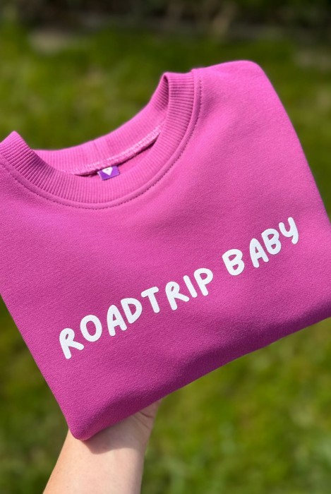 Bluza dla dziecka roadtrip baby z napisem dla podróżników