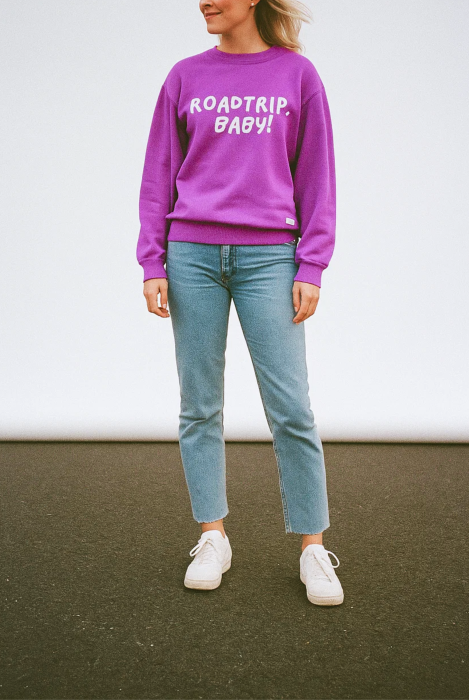 Bluza damska podróżnicza z napisem ROADTRIP BABY dla miłośniczek roadtripów wyjazdów Stanów Zjednoczonych USA podróże