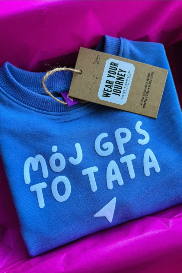 Bluza mój gps to tata podróżnicza dla dziecka - dla osób kochających podróże dzień taty