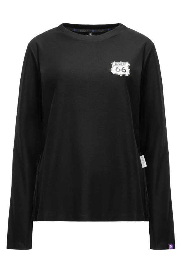 Damski longsleeve Route 66 – widok z przodu z subtelnym znaczkiem