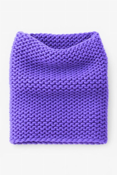 Rękodzielniczy komin Merino w kolorze fioletowym, oddychający i termoaktywny, na zamówienie
