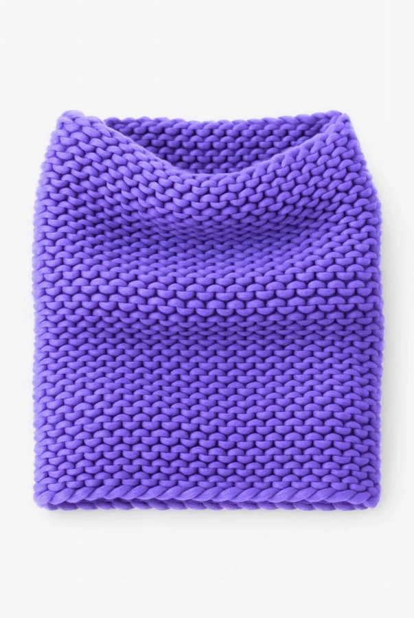Rękodzielniczy komin Merino w kolorze fioletowym, oddychający i termoaktywny, na zamówienie