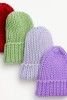 Czapka handmade z Merino, kolor fiolet, ciepła i oddychająca, produkt limitowany