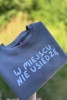 Szara bluza dziecięca z napisem W MIEJSCU NIE USIEDZĘ bawełna oversize polska produkcja