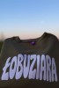 Bluza dla małego łobuziaka zielona z napisem ŁOBUZIARA bawełna polska produkcja oversize miękka