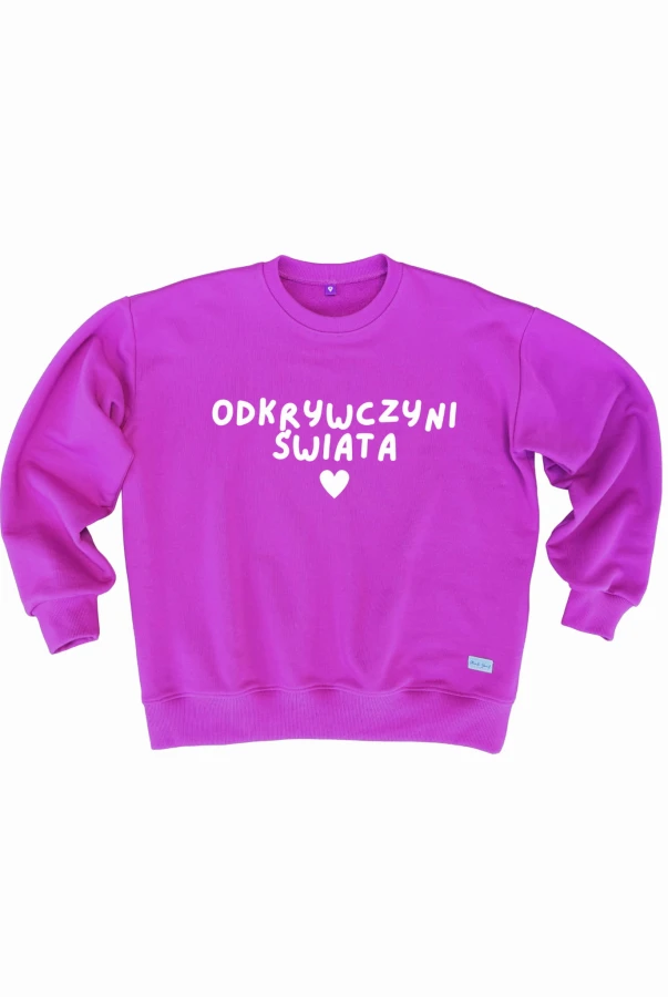 Bluza damska ODKRYWCZYNI ŚWIATA w kolorze purple orchid magenta dla podróżnika