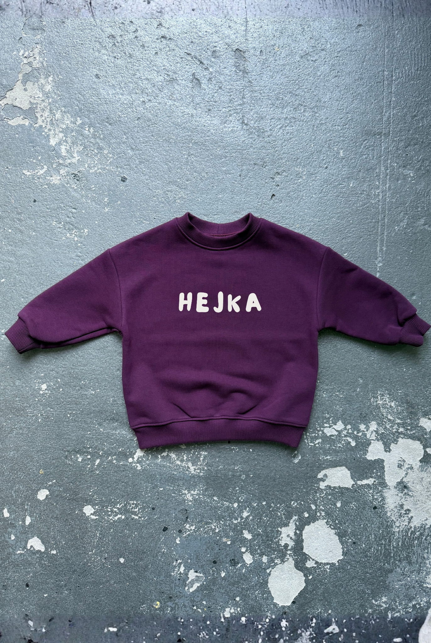 Bluza dla dziecka z napisem HEJKA oversize unisex polska produkcja wysoka jakość bawełna polskiego producenta