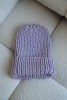 Liliowa czapka z wełny merynosa merino handmade polska produkcja