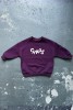 Bluza z napisem CHAOS oversize unisex w wersji matchy matchy dla mamy i dziecka w kolorze bakłażanu