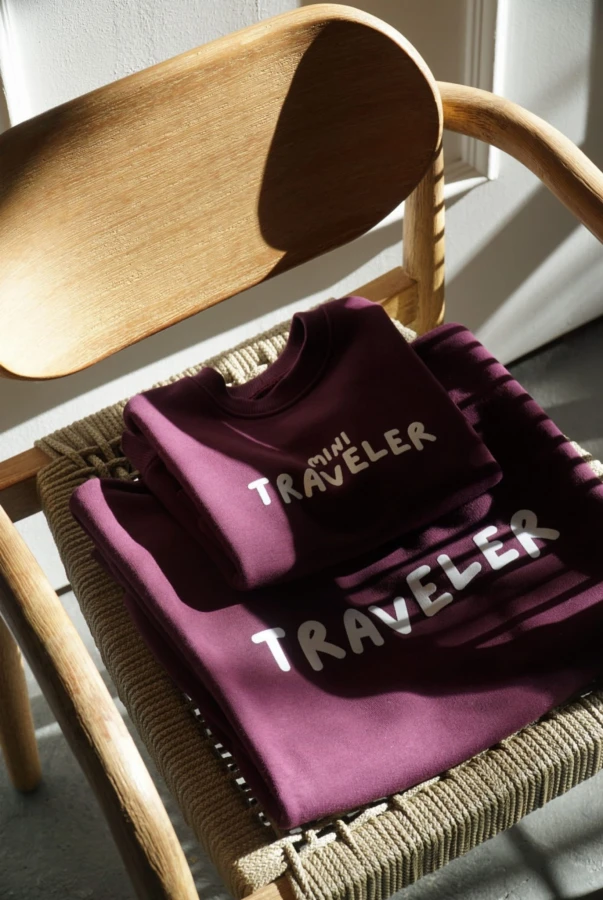 Bluzy matchy matchy dla mamy i córki wybierz swoje napisy w kolorze bakłażan oversize polska produkcja małe serie