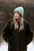 Seledynowa czapka z wełny merinosa robiona ręcznie handmade wełna merino