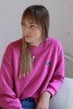 Bluza damska oversize w kolorze magenta z haftem vana dla miłośników podróży vanlife podróż zwiedzanie