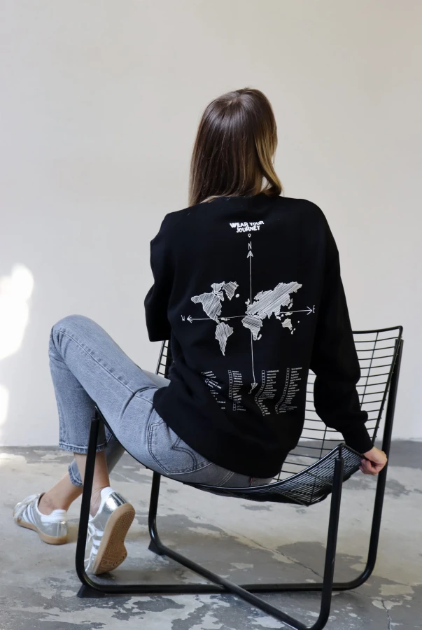 Bluza oversize unisex dla podróżnika zaznaczanie odwiedzonych krajów podróże zwiedzanie świata samodzielnie zaznacz odwiedzone miejsca