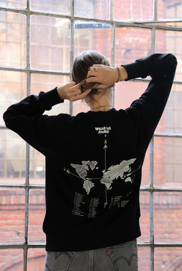 Bluza oversize unisex dla podróżnika zaznaczanie odwiedzonych krajów podróże zwiedzanie świata samodzielnie zaznacz odwiedzone miejsca