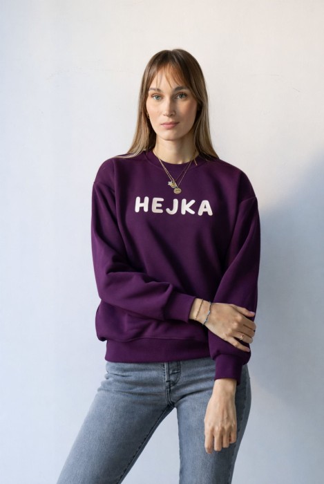 Bluza damska HEJKA w kolorze bakłażanowym dla podróżniczki podróże wyjazdy