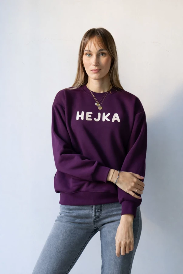 Bluza damska HEJKA w kolorze bakłażanowym dla podróżniczki podróże wyjazdy