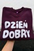 Bluza damska DZIEŃ DOBRY w kolorze bakłażanowym dla podróżniczki podróże wyjazdy