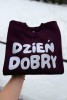 Bluza damska DZIEŃ DOBRY w kolorze bakłażanowym dla podróżniczki podróże wyjazdy