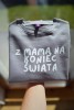Bluza dziecięca oversize Z mamą na koniec świata podróże zielona polska produkcja