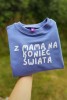 Bluza dziecięca oversize Z mamą na koniec świata podróże zielona polska produkcja