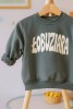 Bluza dla małego łobuziaka zielona z napisem ŁOBUZIARA bawełna polska produkcja oversize