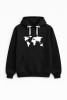 Bluza unisex z kapturem MAPA SWIATA w kolorze czarnym dla podróżników podróże wyjazdy
