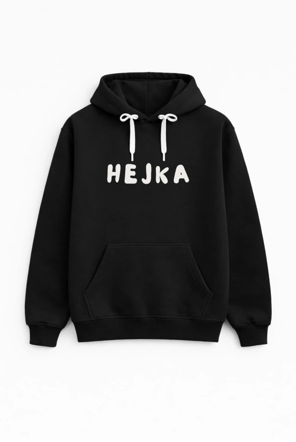 Bluza unisex z kapturem HEJKA w kolorze czarnym dla podróżników podróże wyjazdy