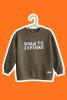 Bluza dla dziecka BORN TO EXPLORE w kolorze szarym dla małego podróżnika oversize