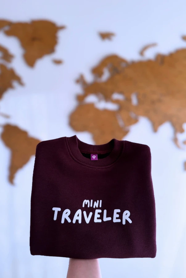 Bluza dziecięca Mini Traveler dla małego podróżnika rodzinne podróżowanie po świecie krój oversize różne kolory