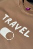 Bluza dla dziecka małego podróżnika z napisem TRAVEL i grafiką MODE ON dla rodzin podróżników kochających zwiedzać świat podróże bawełna oversize