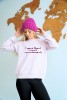 Bluza damska FLUENT IN AIRPORT w kolorze liliowym polska produkcja krój oversize