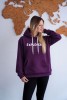 Bluza unisez z kapturem EXPLORER w kolorze bakłażanowym dla podróżników podróże wyjazdy