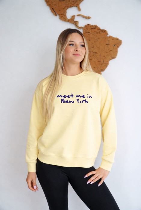 Bluza damska NOWY JORK z napisem meet me in New York dla podróżniczek kochających podróże po Nowym Jorku USA