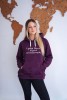Bluza unisex z kapturem AIRPORT HOODIE w kolorze bakłażanowym dla podróżników podróże wyjazdy