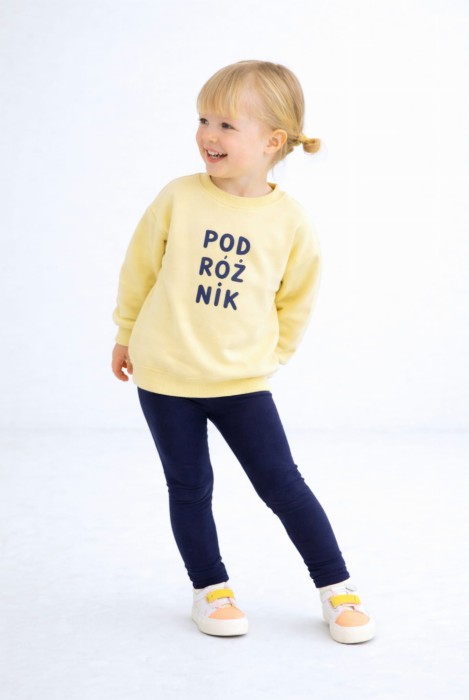 Bluza dla dziecka oversize z napisem PODRÓZNIK dla małego podróżnika bawełna polska produkcja podróże po świecie