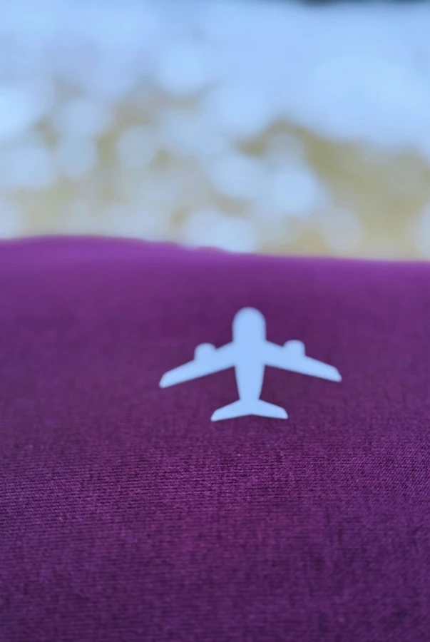 Bluza unisex z kapturem Boarding completed w kolorze bakłażanowym i czarnym dla podróżników podróże wyjazdy bluza do samolotu