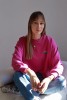 Bluza damska oversize w kolorze magenta z haftem vana dla miłośników podróży vanlife podróż zwiedzanie