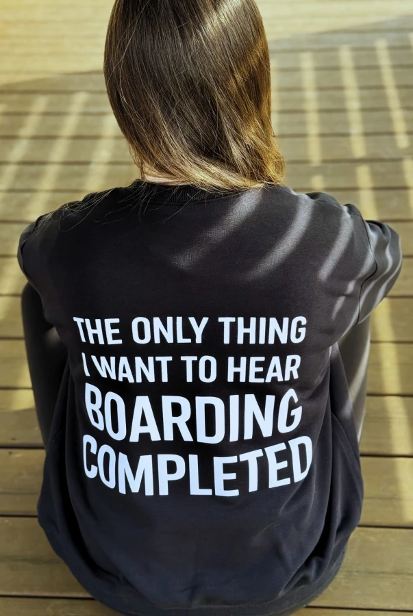 Bluza damska Boarding completed dla podróżników kochających podróże lotnisko
